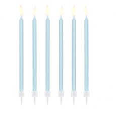 Komplet świec urodzinowych 12 szt. BLUE 14 cm